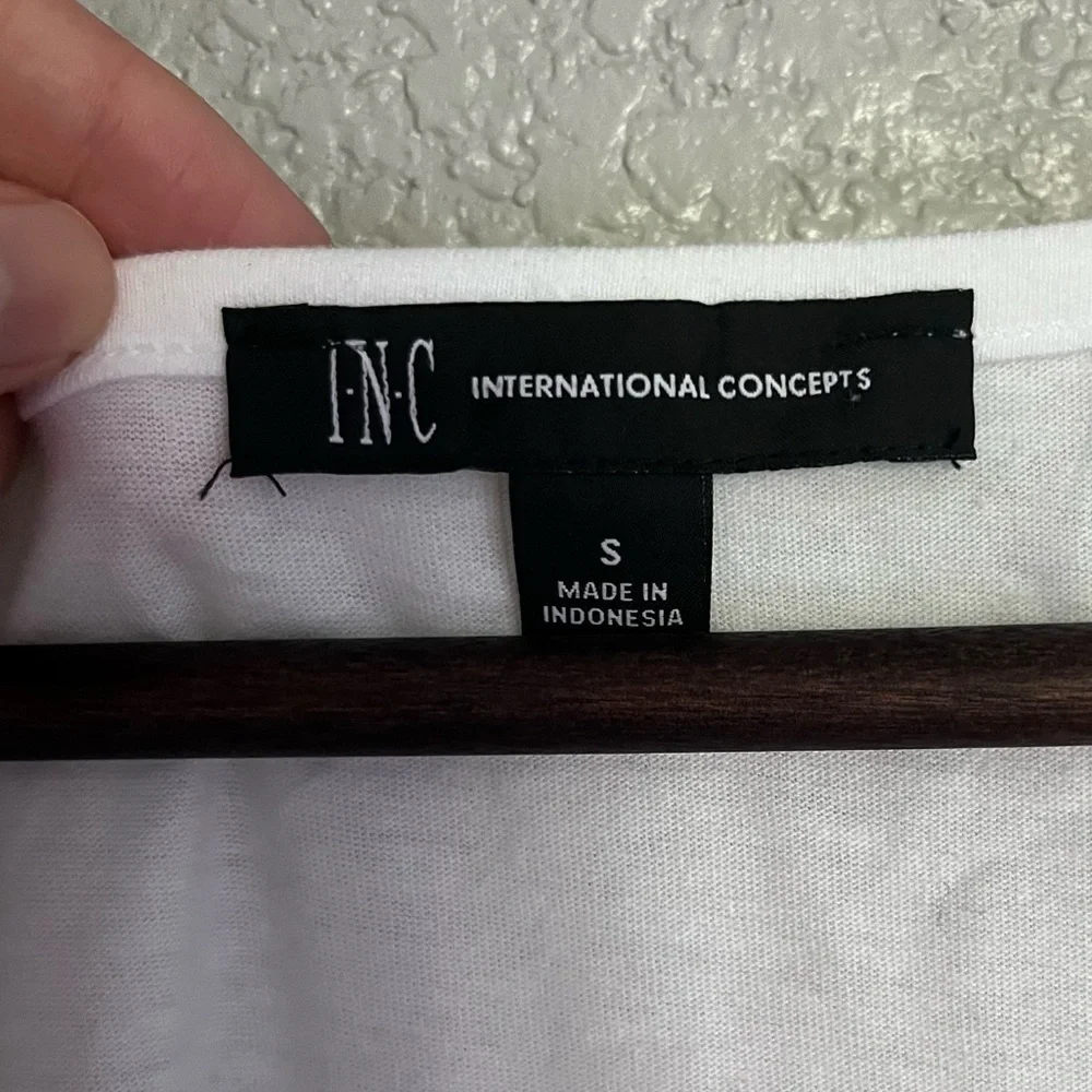 INC International Concepts Knotted Strap Tank Top Women’s Bright White Small